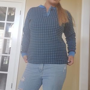 LL Bean River Driver Print Henley shirt